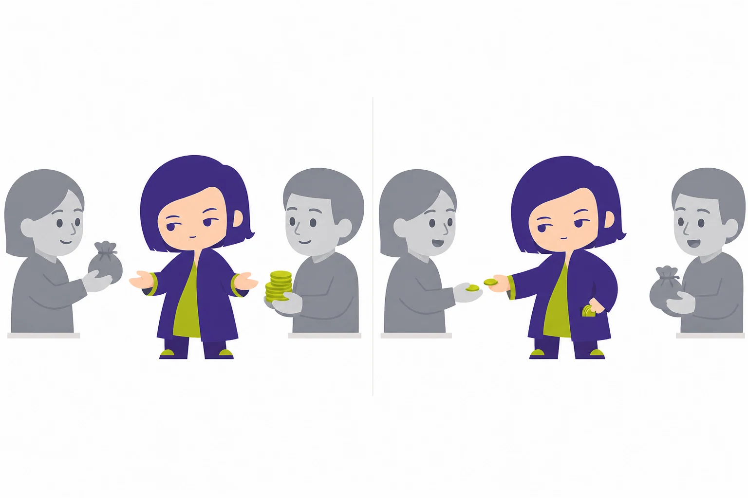 掮客 · 空手分红人物演绎图